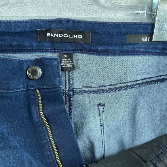 Bandolino AMY Straight Leg Jeans Womens Size 18 High Rise Dark Wash Blue - Picture 5 of 12